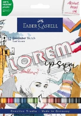 Pochette de 12 Sketch Marker Goldfaber assortis
