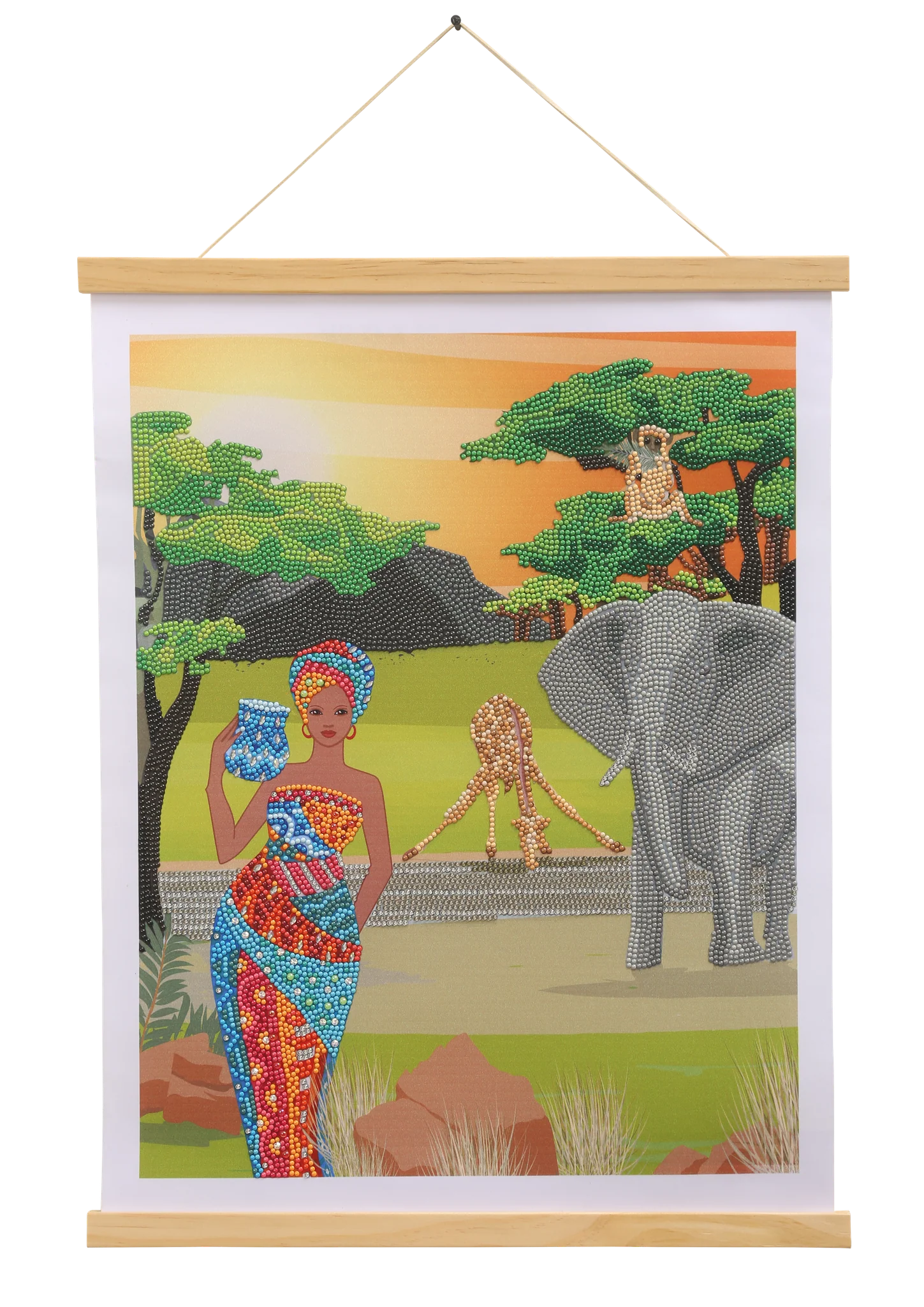 Poster à diamanter 34 X 45 cm évasion Afrique- Crystal art kit - Image 2