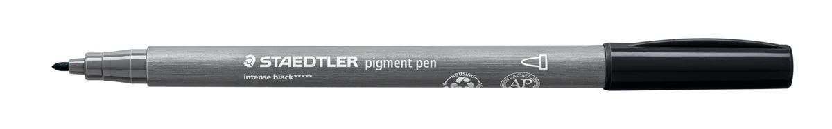 Stylo pigmentaire 376 noir intense à pointe ronde 1 mm
