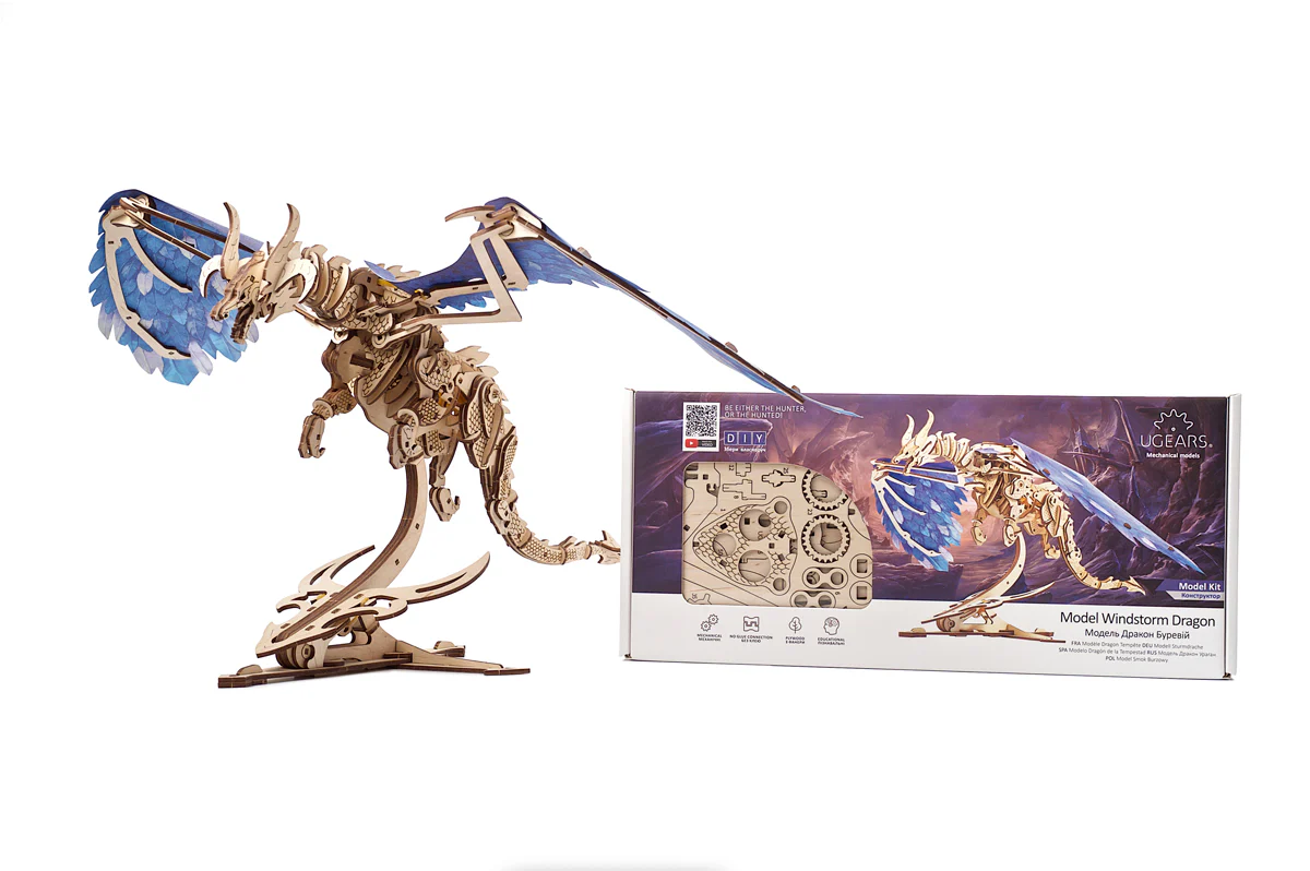 Kit maquette à construire Ugears "Dragon tempête de vent" - Image 2