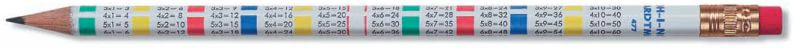 Crayon graphite HB bout gomme - Tables multiplications