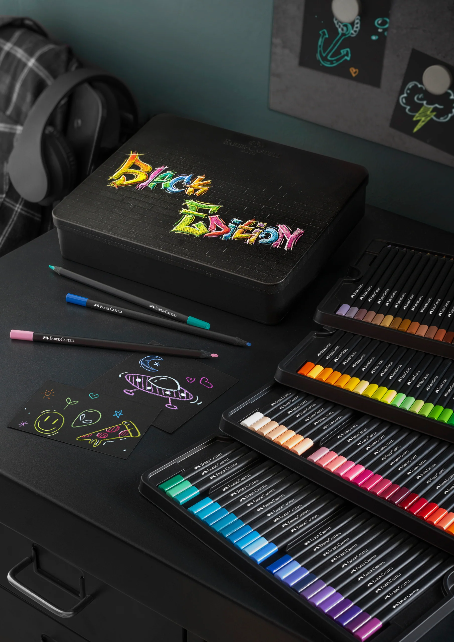 Boîte métal de 12 Crayons de couleurs Black Edition - Image 6