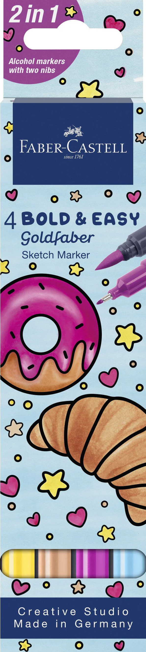 Etui 4 feutres doubles-pointes Bold & Easy Goldfaber assortiment 2 - Faber-Castell