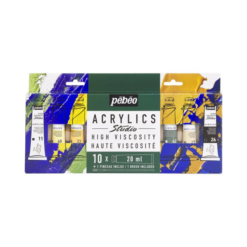 Etui Acrylics Studio 10 x 20ml + pinceau