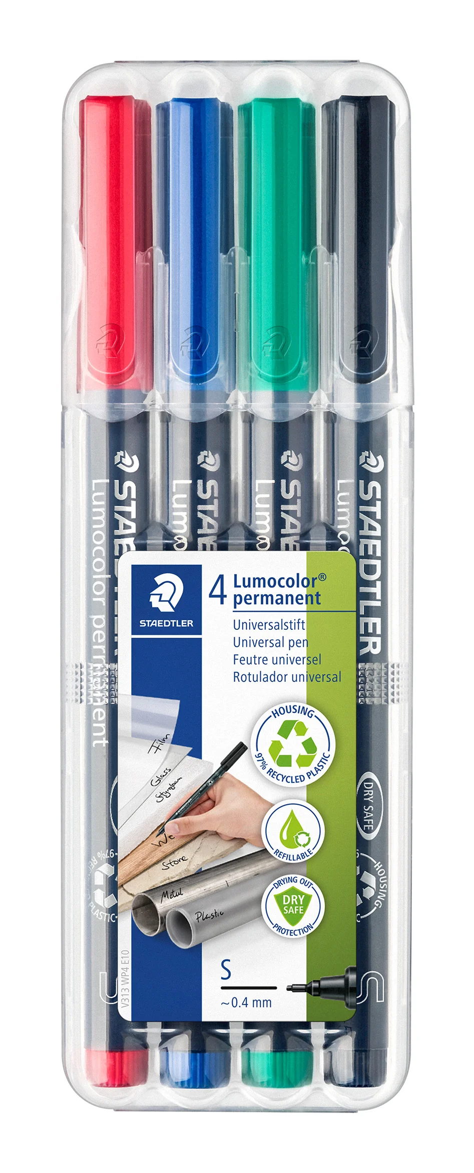 Etui Box 4 feutres Lumocolor permanent Superfin