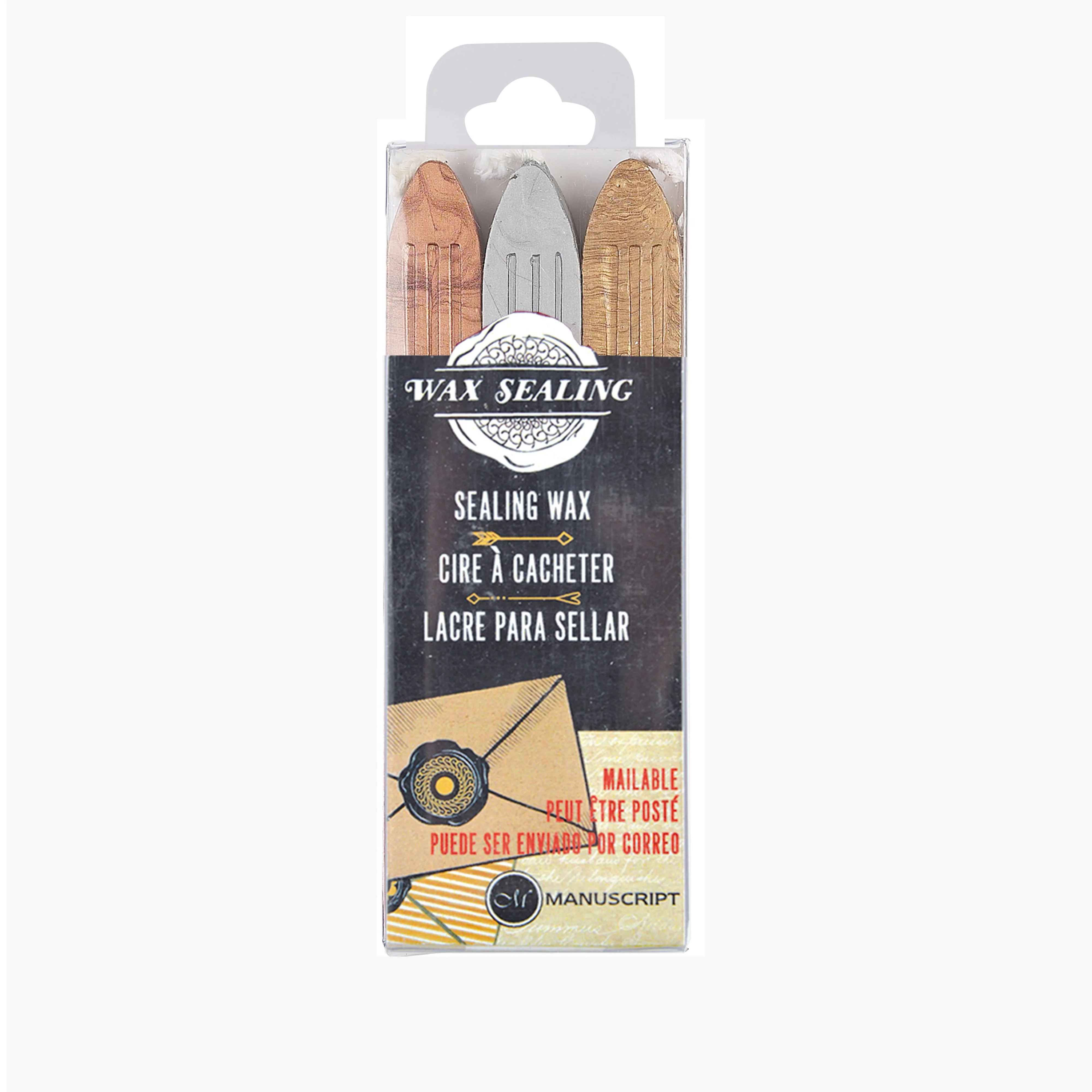 Etui de 3 cires à cacheter métalliques