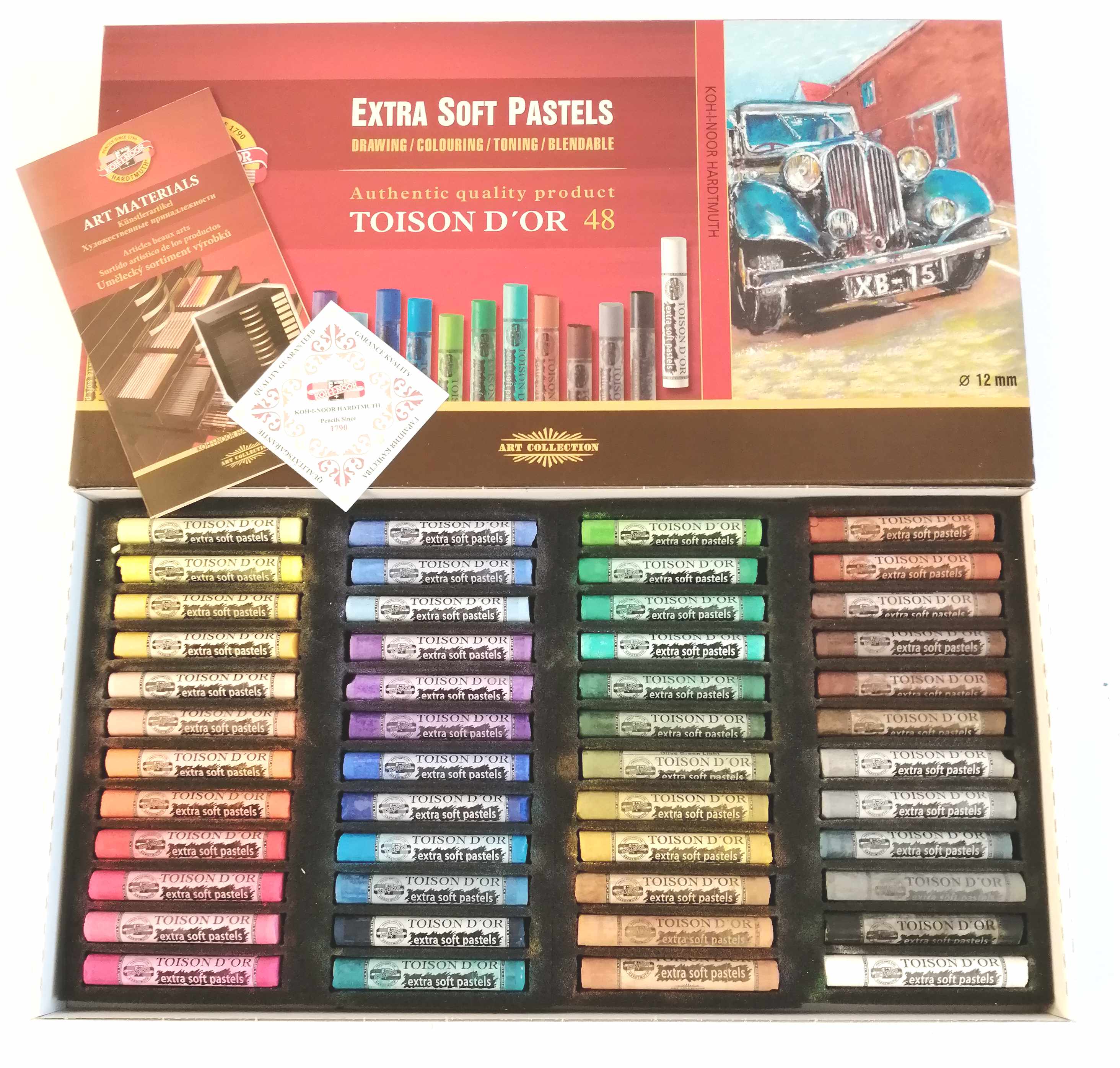 Etui de 48 pastels ronds "extra tendre" Ø12 mm assortis - Image 2