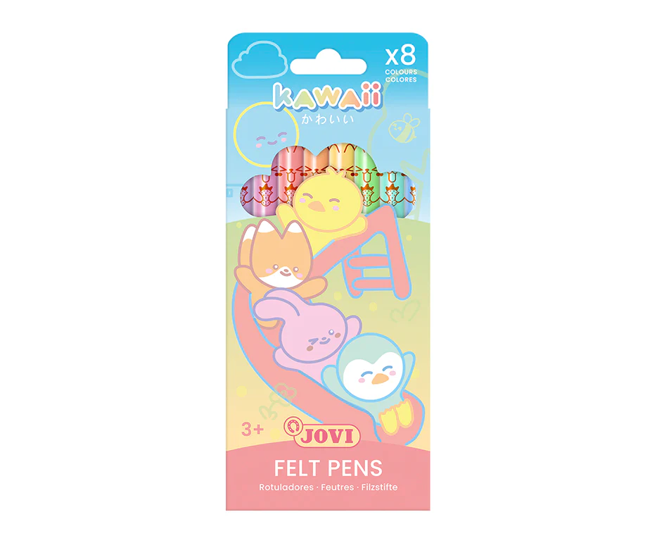 Etui de 8 feutres de coloriage Kawaii - Jovi