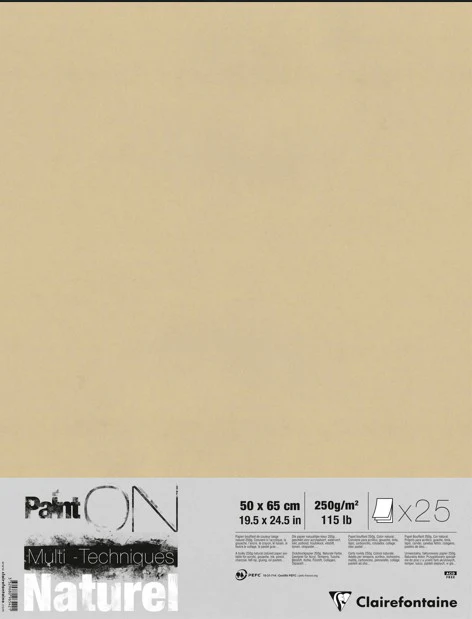 Feuille Paint-On 50 x 65 cm - 250gr/m² - Naturel