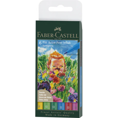 Boîte de 6 Feutres Pitt Artist Pen Couleurs de Printemps