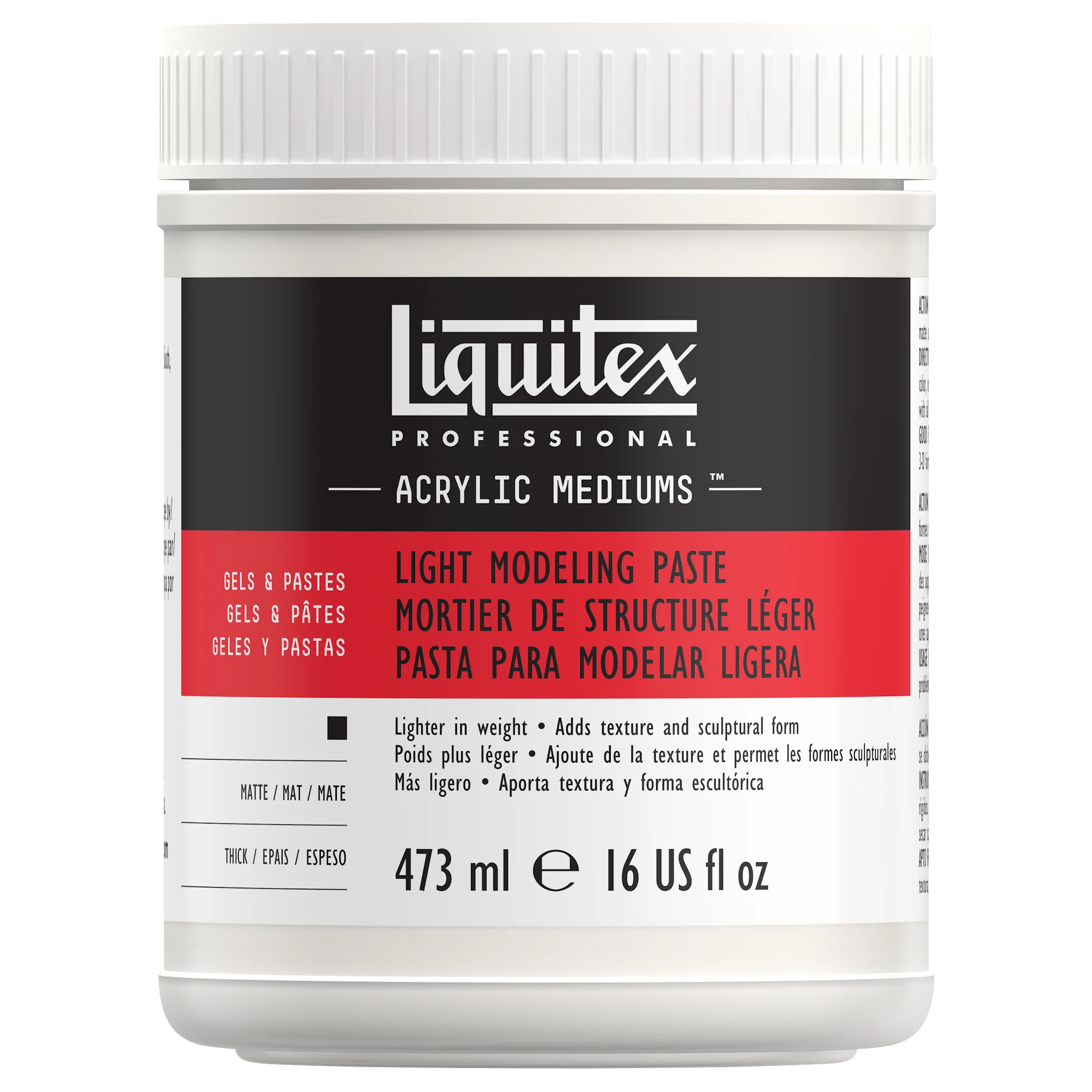 Gel mortier de structure léger – Liquitex – 473 ml