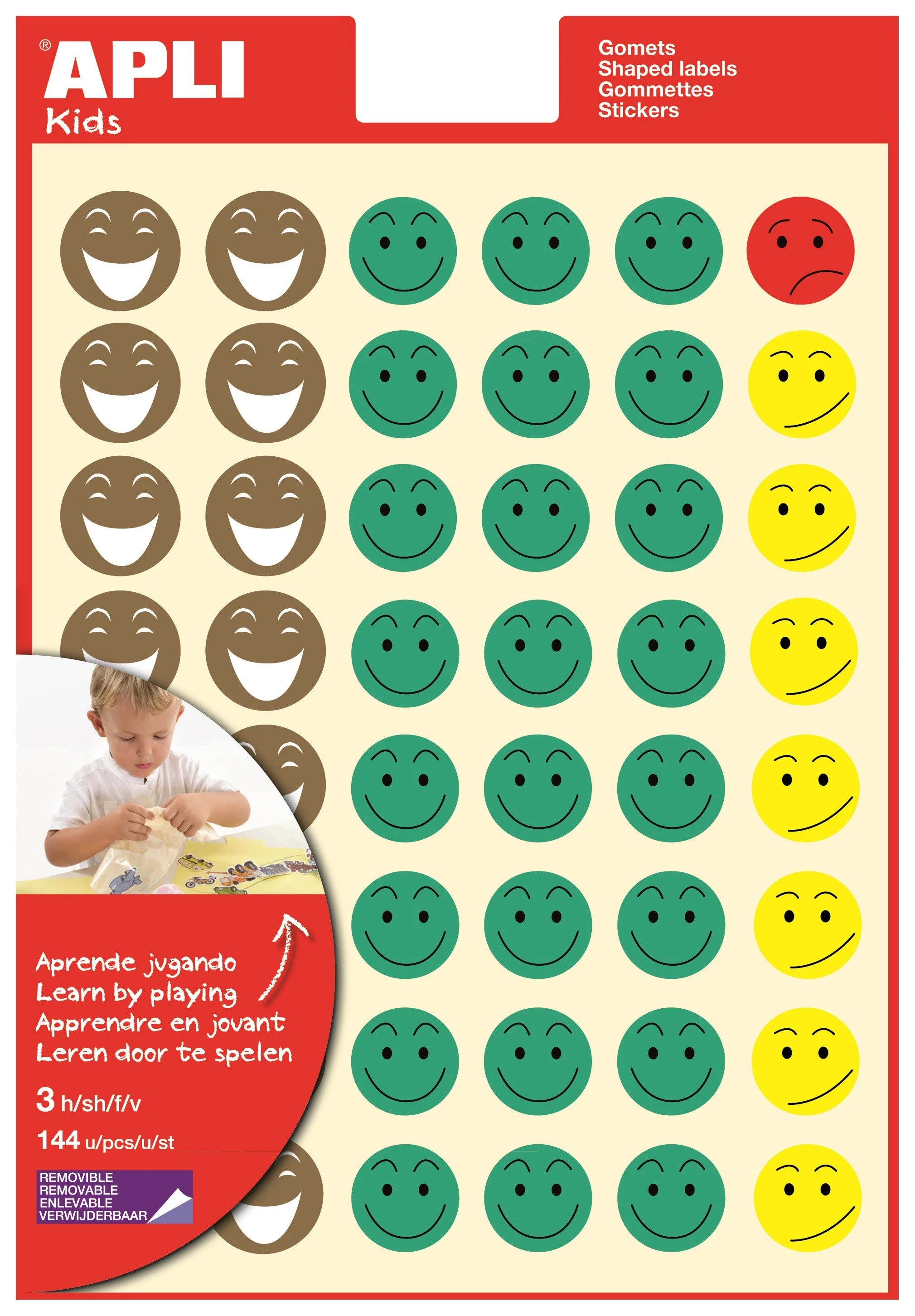Gommettes repositionnables rondes - Mr Smiley