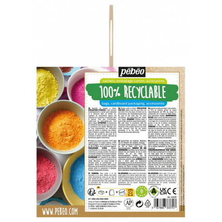 Gouache en poudre Tactilcolor set de 4 x 100gr + accessoires - Image 3