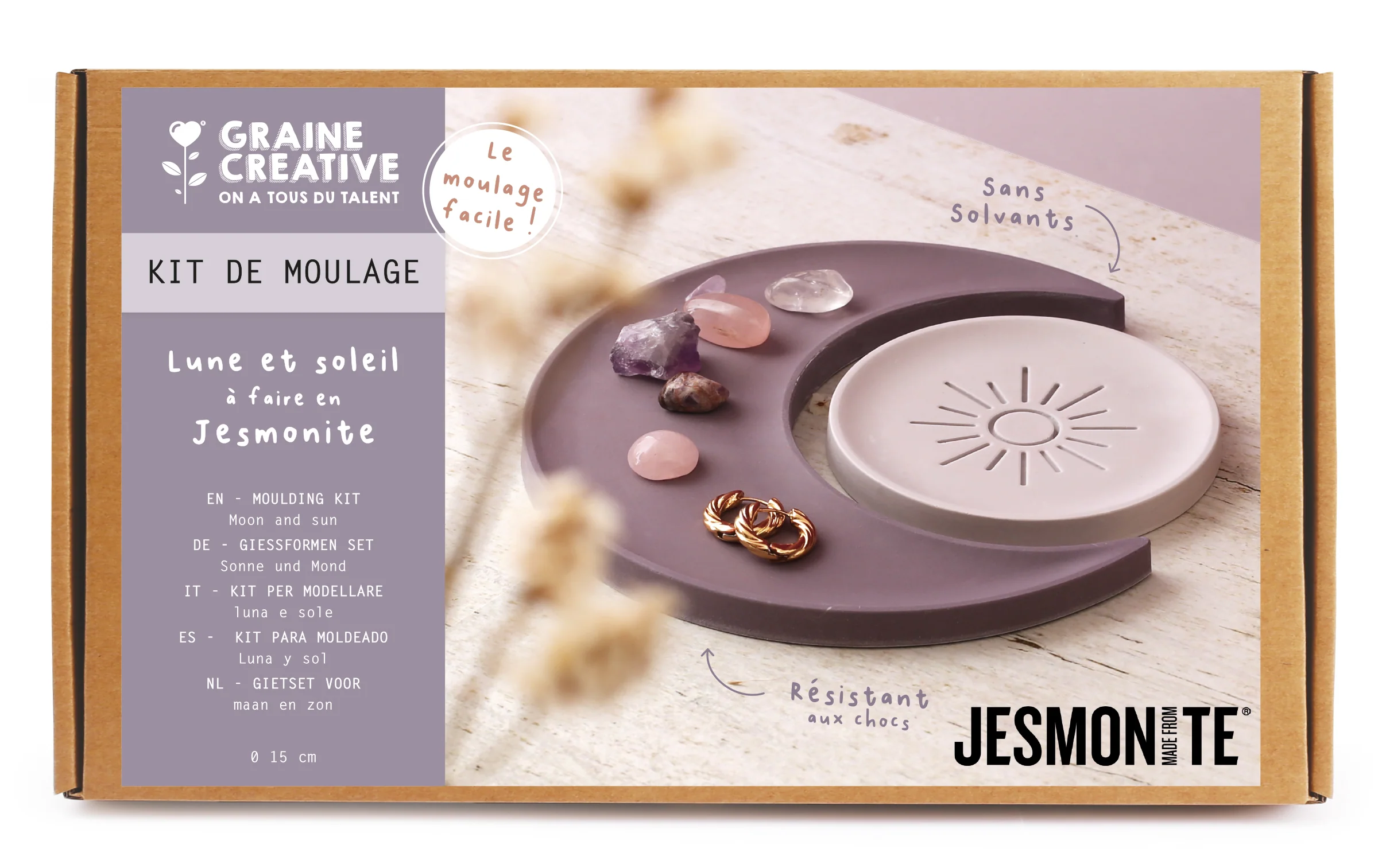 Kit de moulage Jesmonite : Lune & Soleil