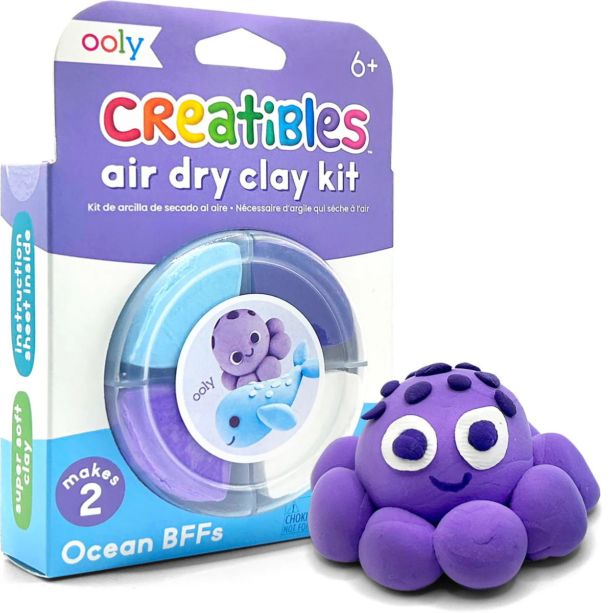 Kit de pâte à modeler auto-durcissante Ooly Creatibles Ocean BFFs - Dam
