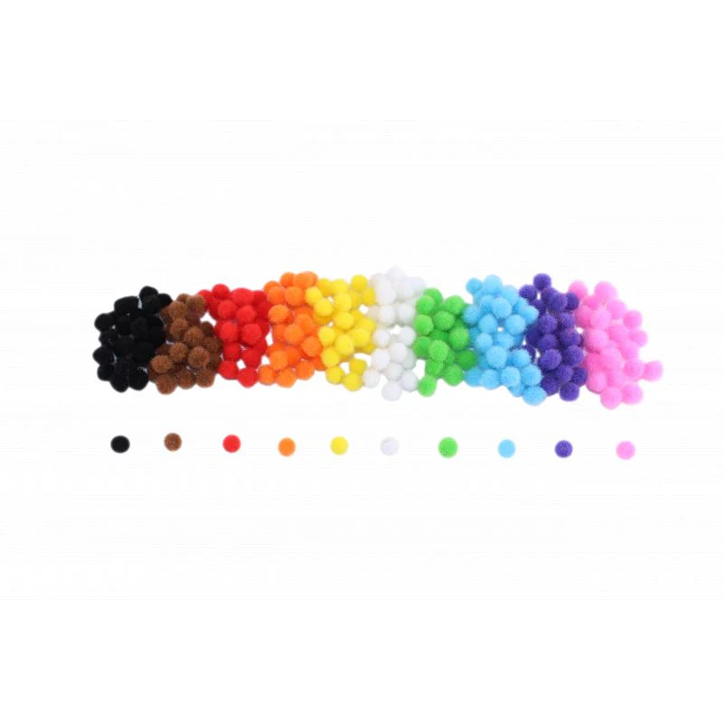 Lot de 200 mini pompons multicolores 0,8cm - Image 3