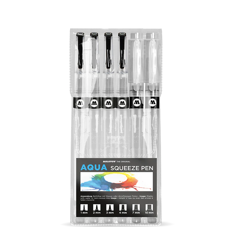 Lot de 6 pinceaux vides à réservoir AQUA Squeeze set 2