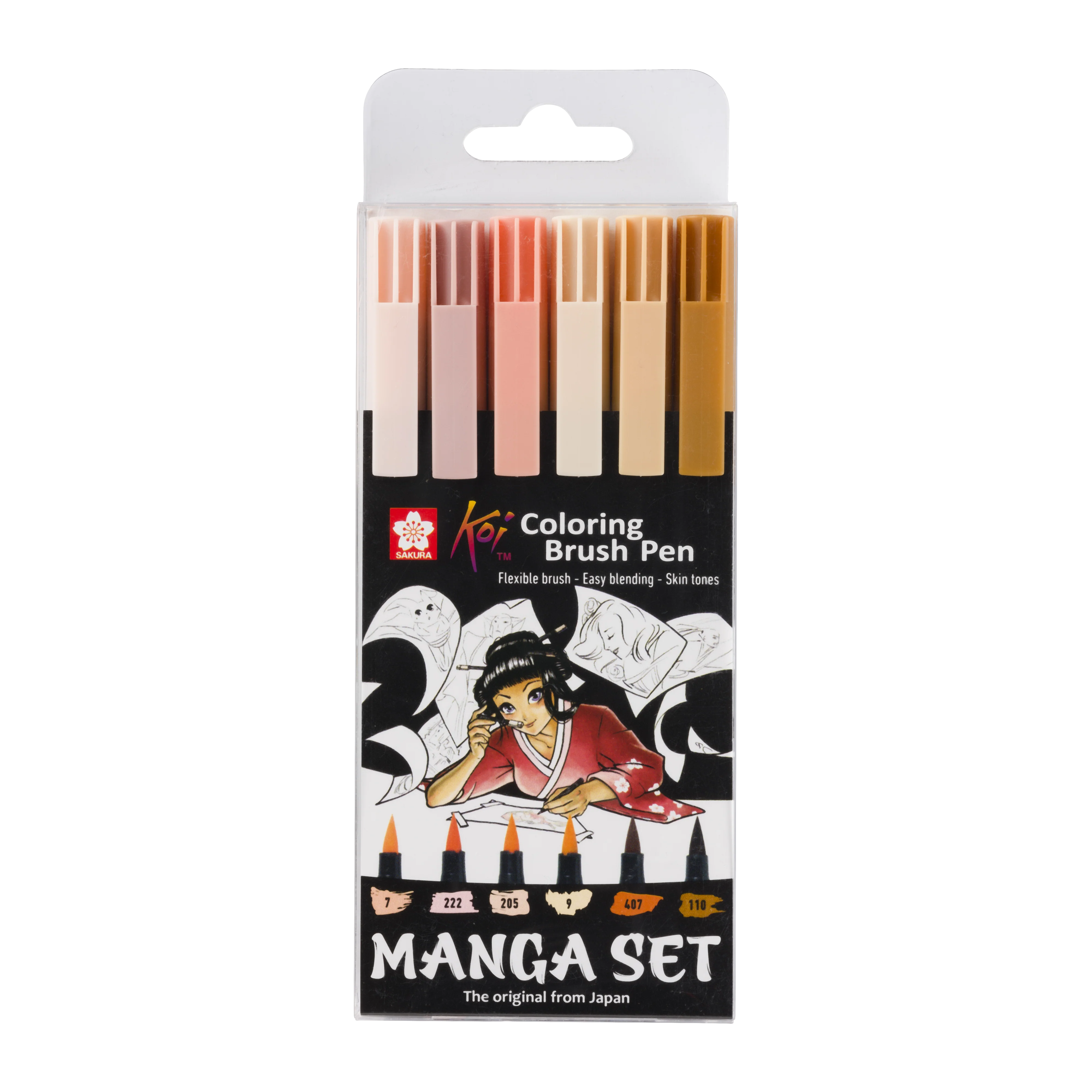Set Manga de 6 feutres Coloring Brush Pen KOI