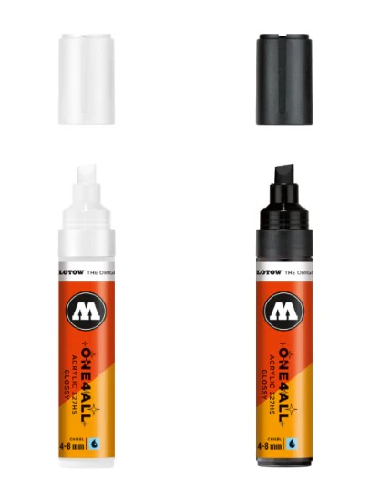 Marqueur Molotow ONE4ALL 127HS, 227HS & 327HS noir et blanc brillant - Image 5
