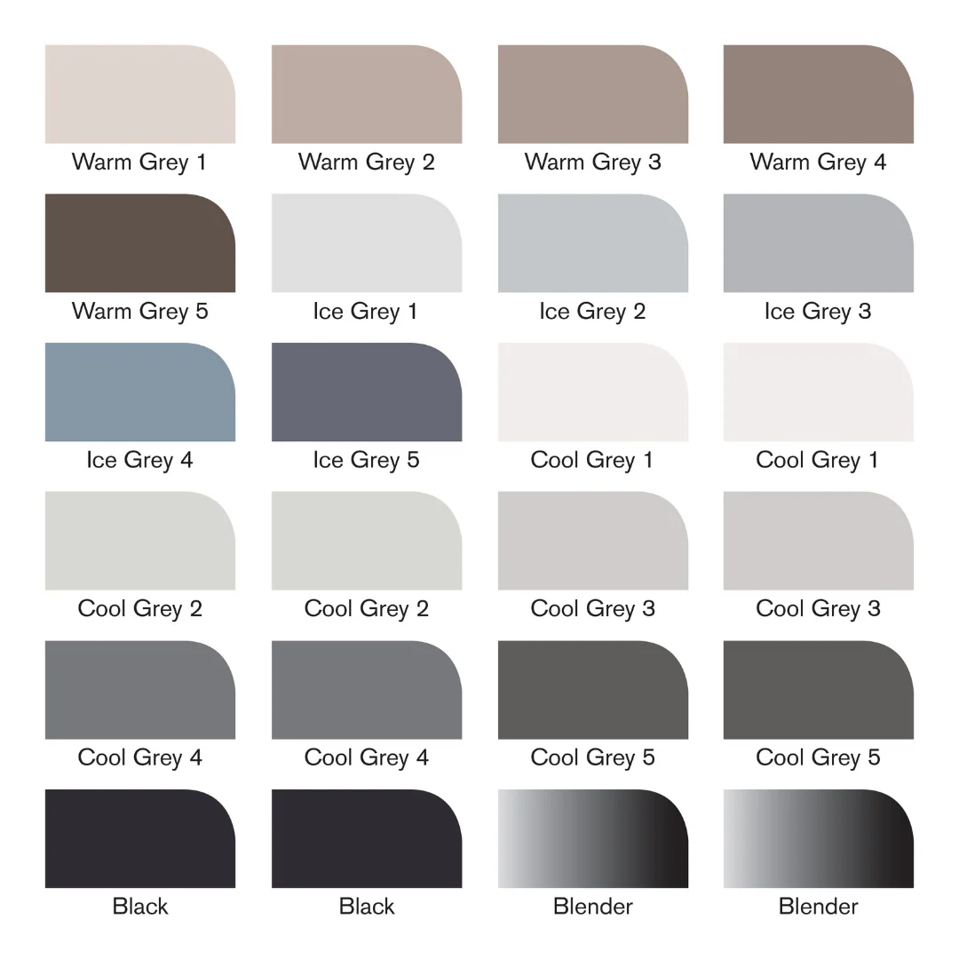 Marqueur Promarker assortiment de 24 tons gris et noirs - Image 5