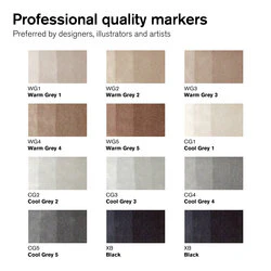 Marqueur Promarker Brush assortiment 12 tons gris - Image 3
