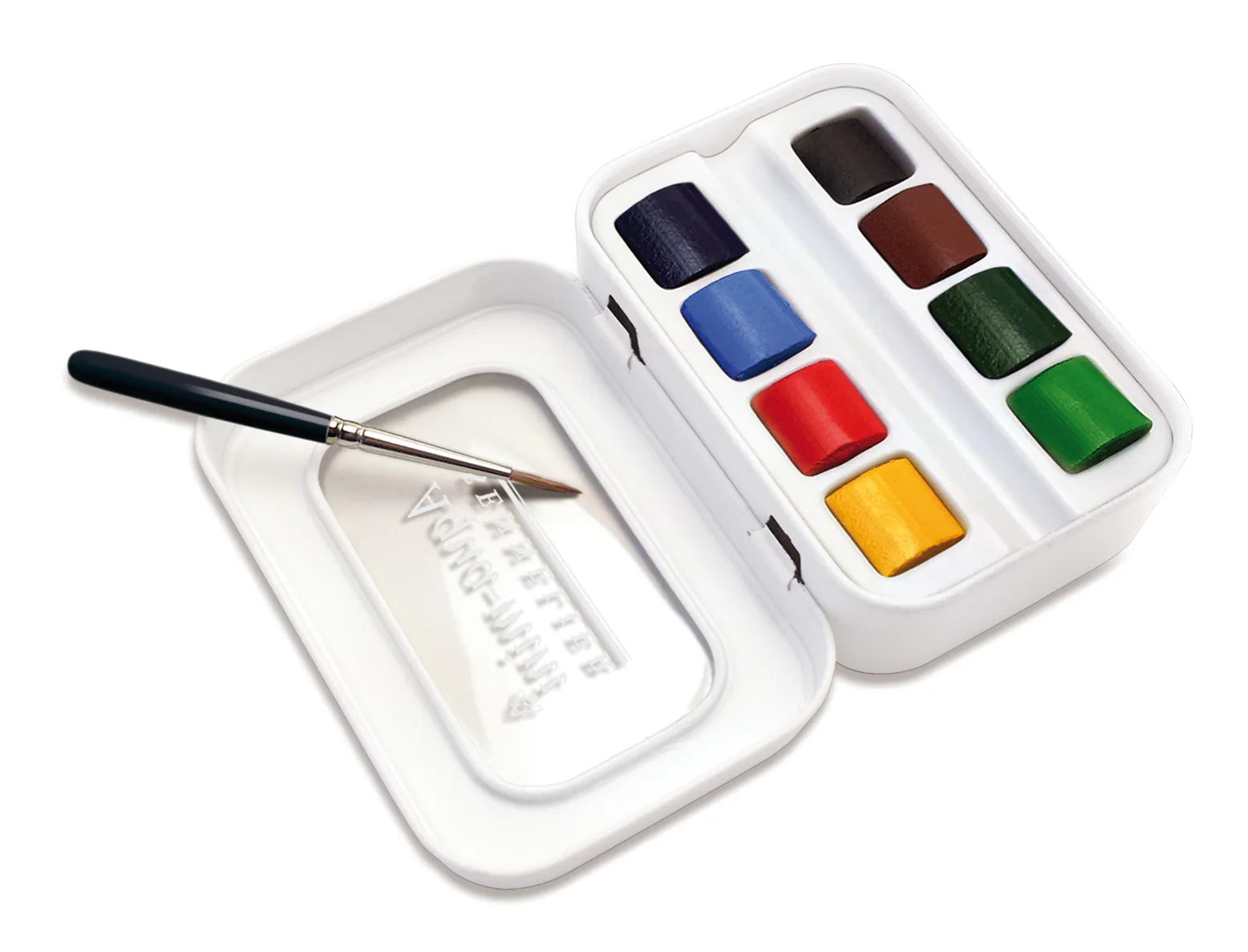 Mini boîte métal 8 1/2 godets Aquarelle Extra-fine Sennelier + pinceau - Image 3