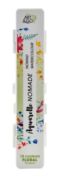 Palette aquarelle 18 godets pliable couleurs florales Art & Go - Image 2