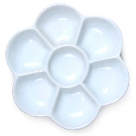 Palette céramique fleur 7 cases