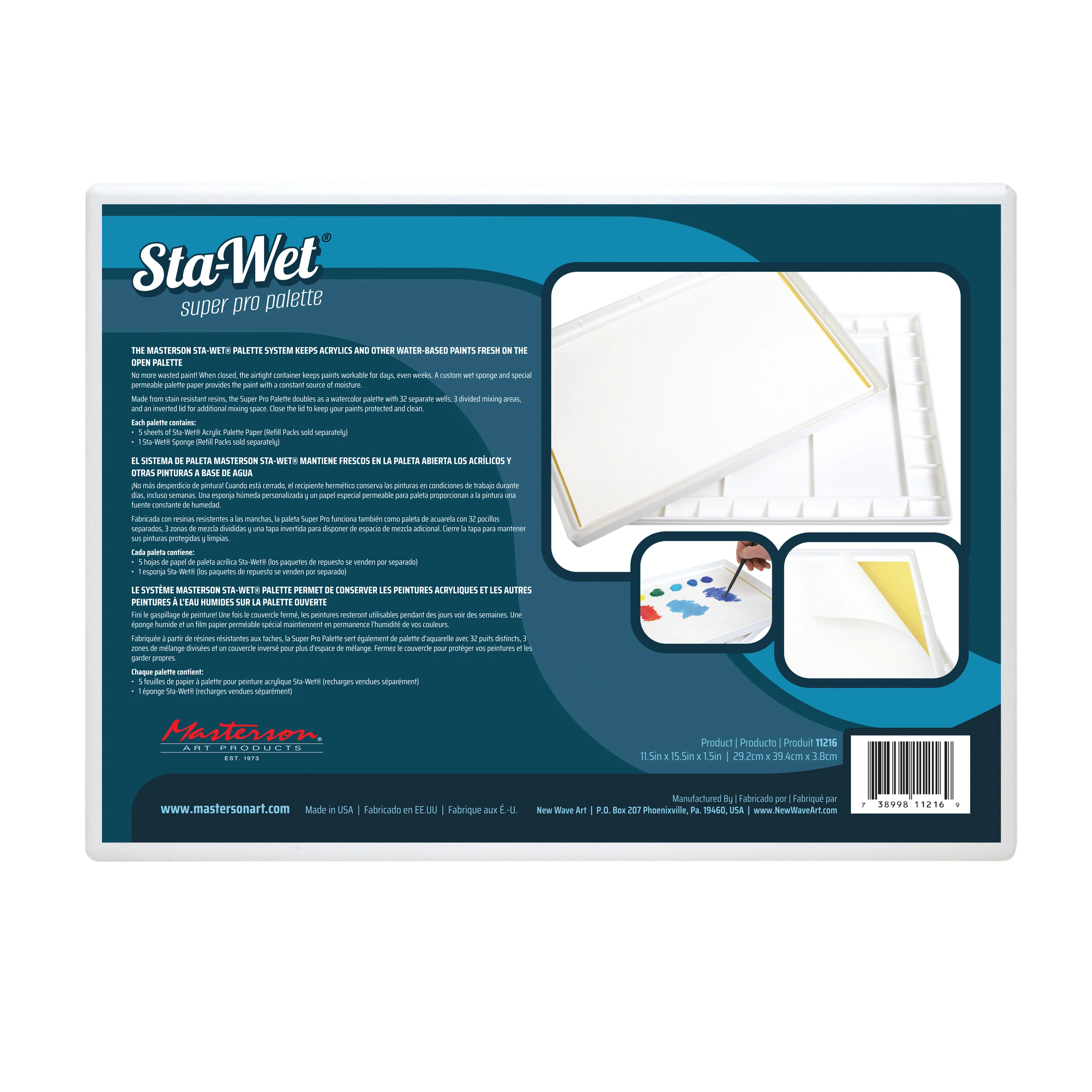 Palette Sta Wet super pro par Masterson 40 x 30 x 4 cm - Image 3