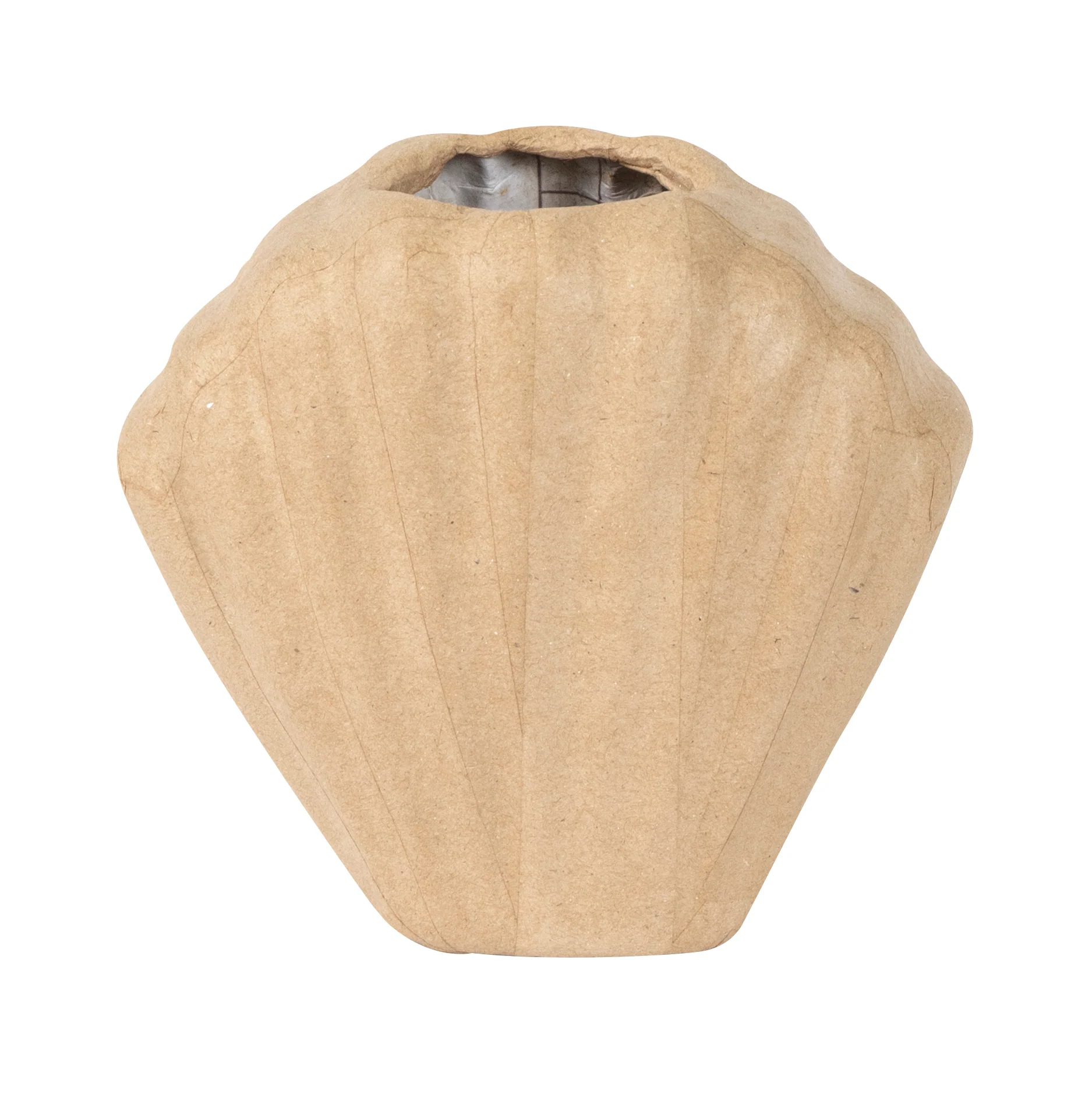 Papier maché vase coquillage décoration 8,5 x 17 x 15 cm