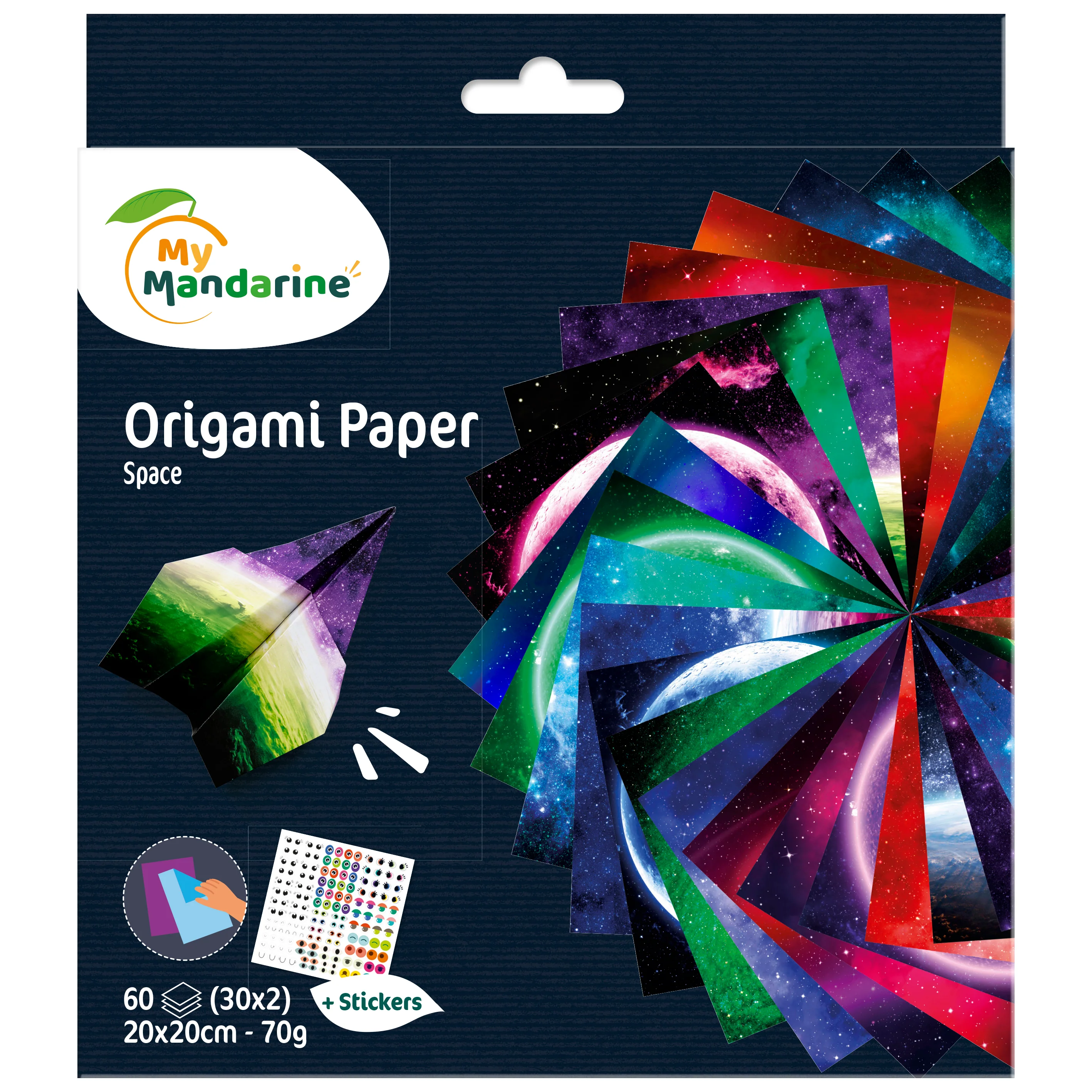 Papier origami 20x20cm espace