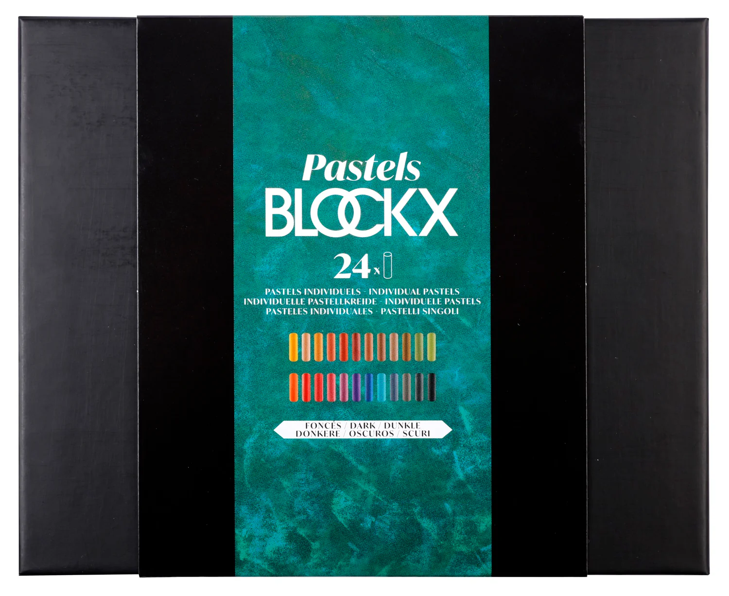 Pastel Blockx - Etui de 24 pastels tons foncés assortis