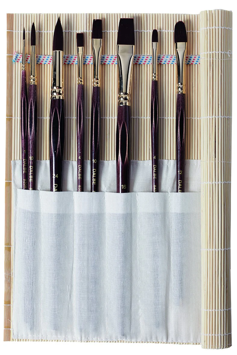Pochette 8 brosses synthétiques acrylique étude 3