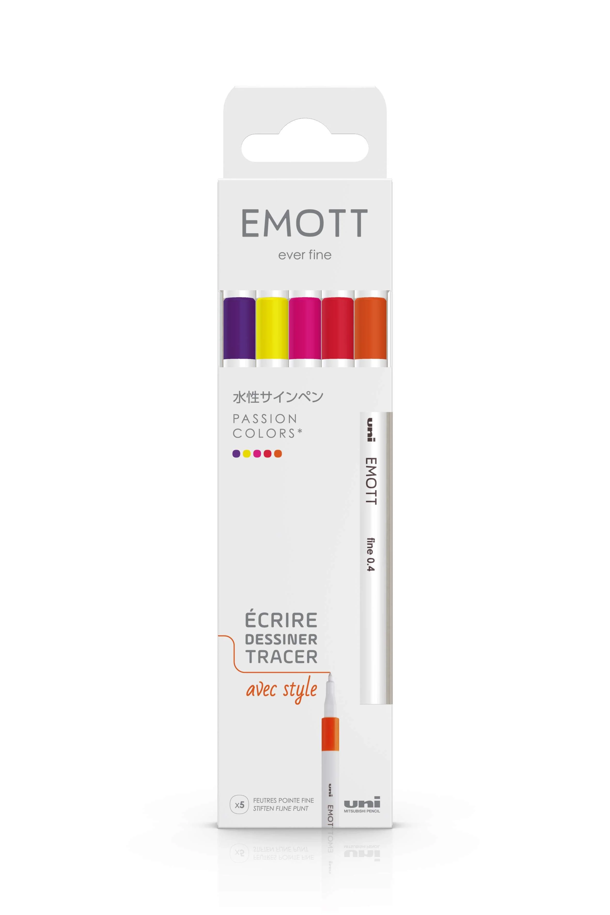 Pochette de 5 Feutres Emott - Passion colors