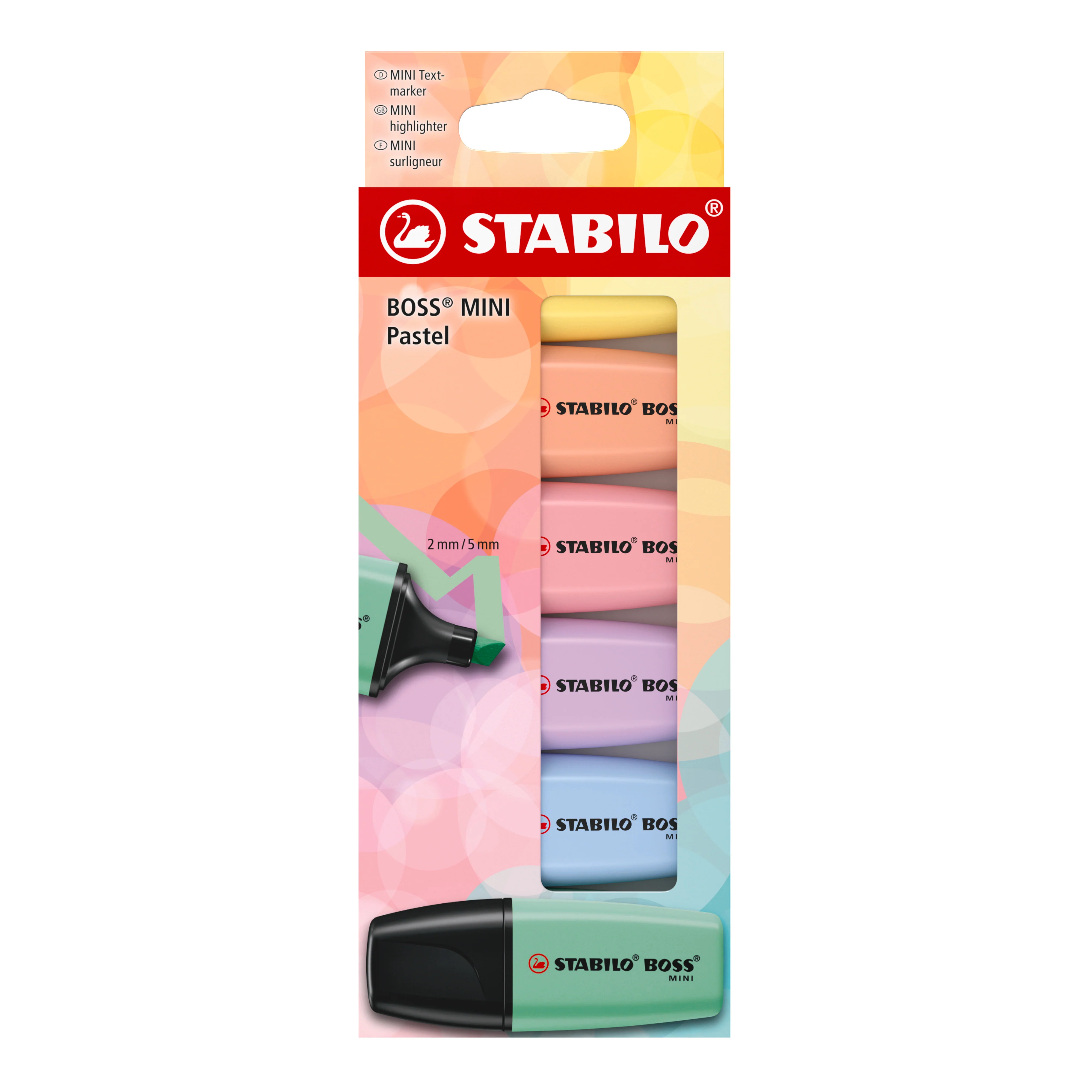 Pochette de 6 surligneurs Stabilo BOSS couleurs "Pastel"