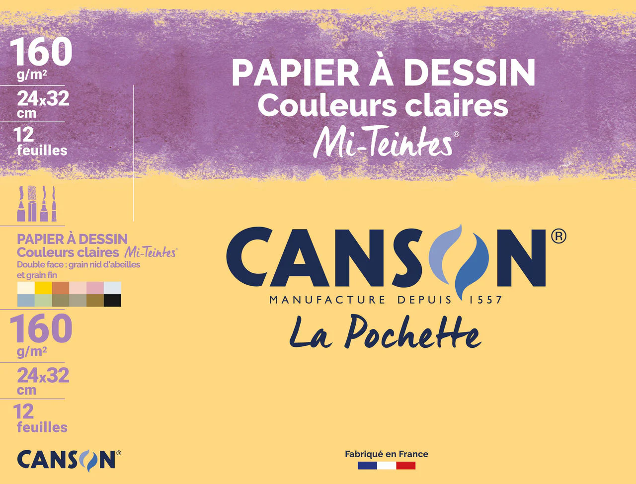 Pochette de papier mi-teintes - 160g/m²