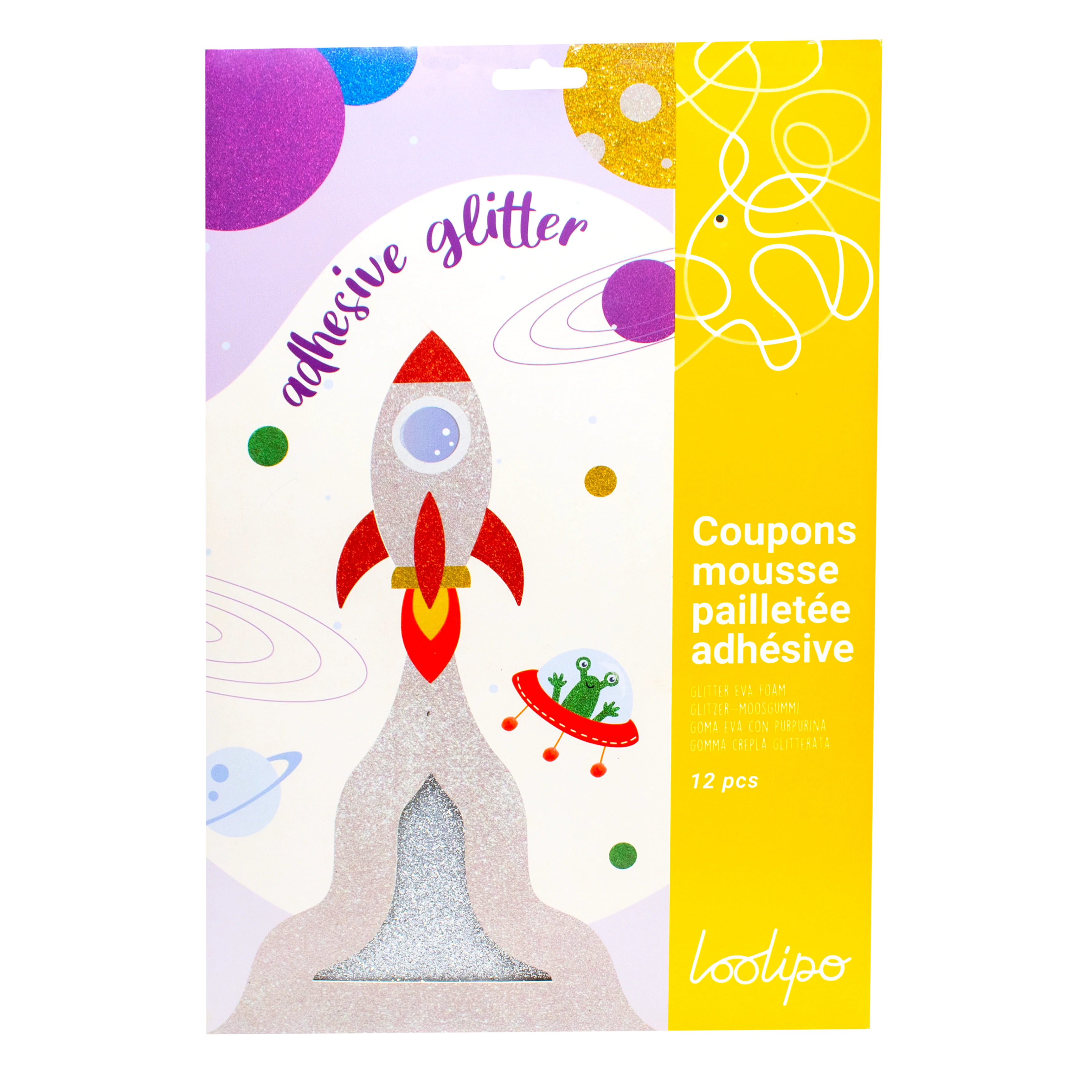 Mousse adhésive pailletées couleurs assorties - Image 3