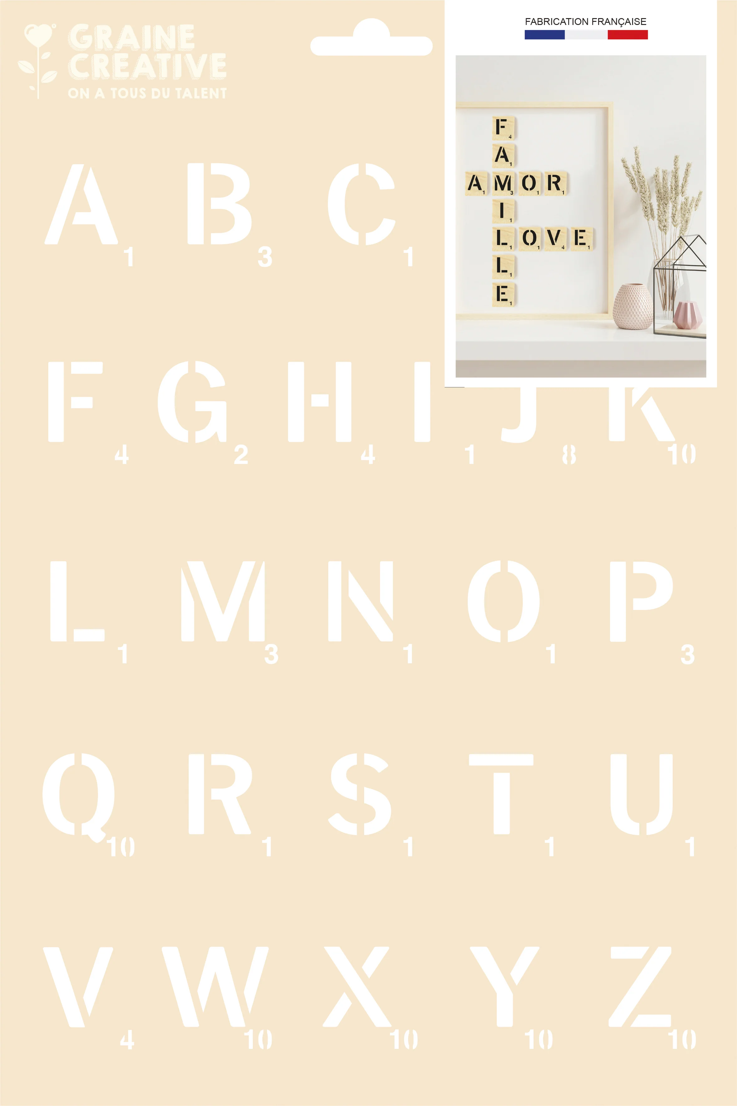 Pochoir A4 - Alphabet jeu