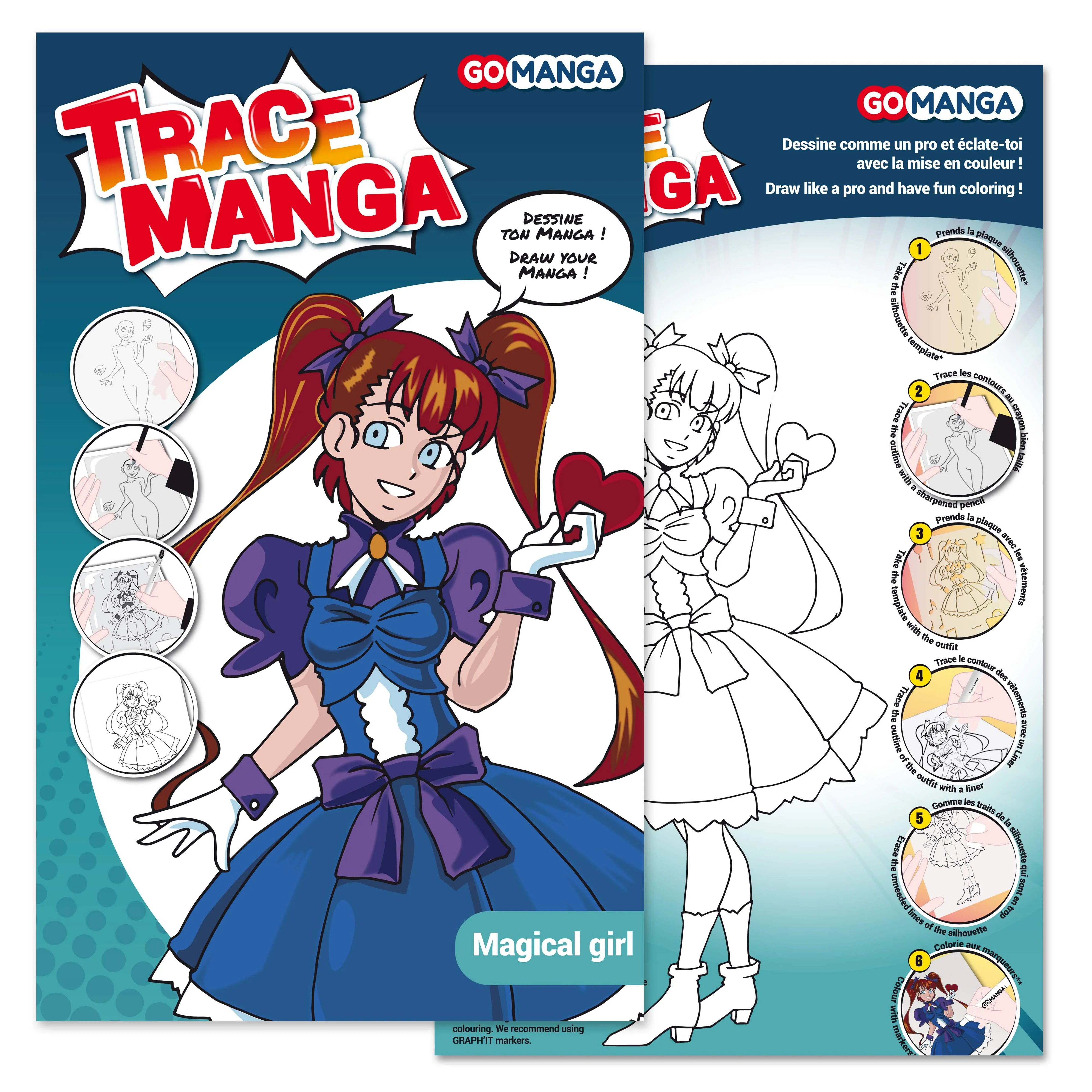 Pochoir Go Manga Magical girl - Image 2