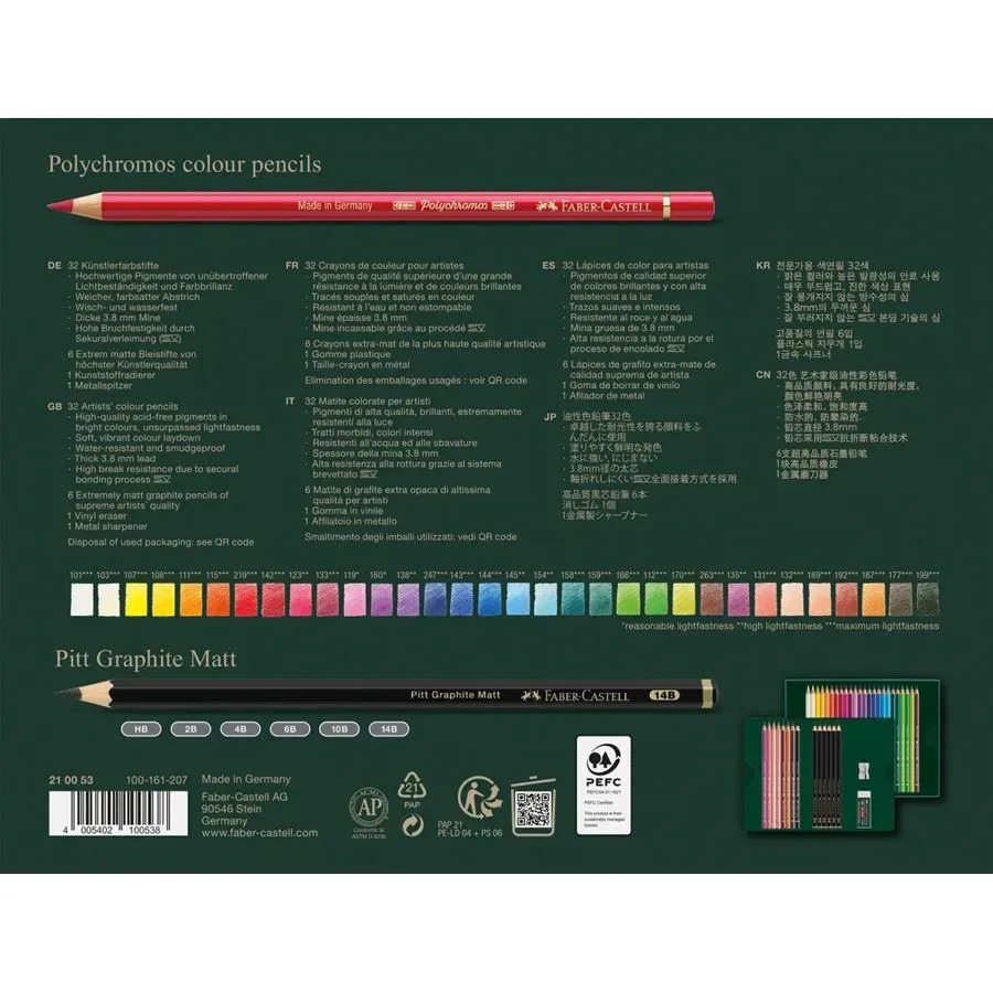 Polychromos & Pitt Graphite Matt coffret cadeau 40 pièces - Image 4