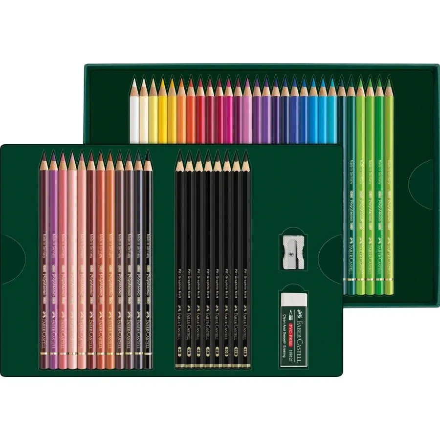 Polychromos & Pitt Graphite Matt coffret cadeau 50 pièces - Image 2