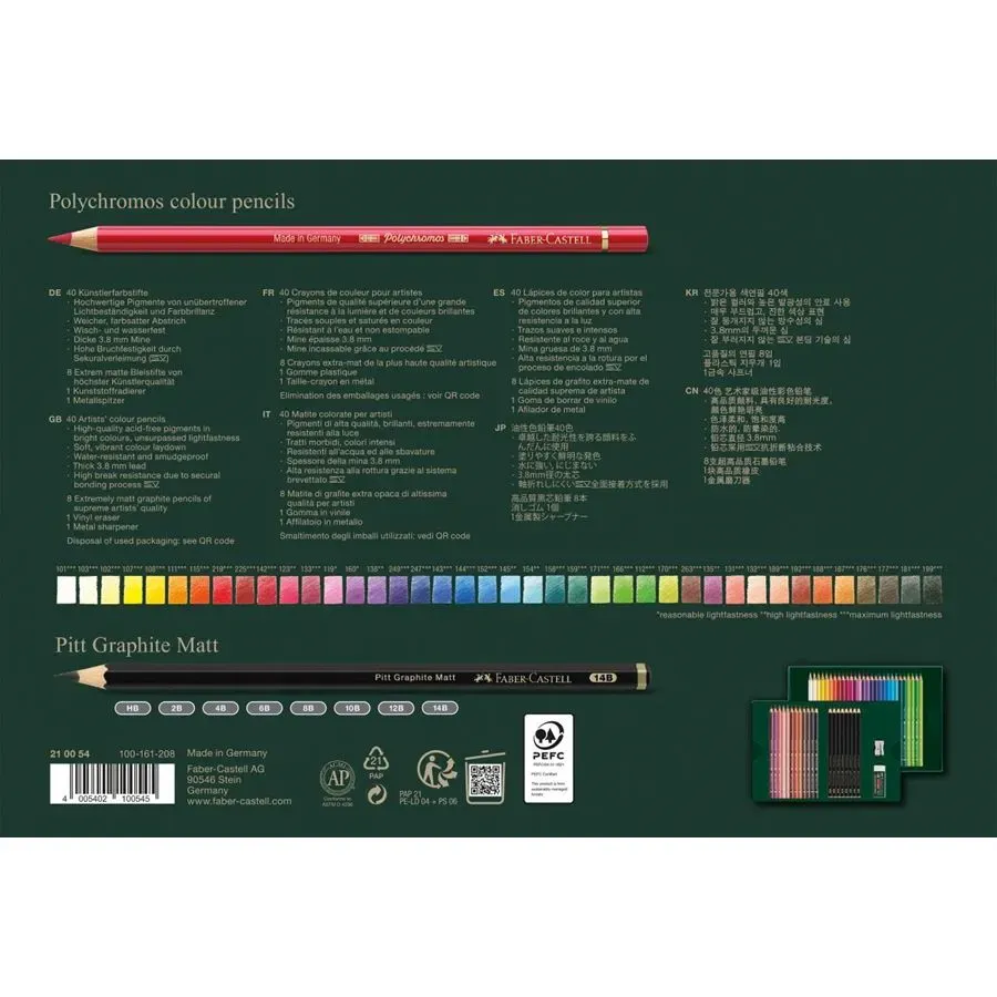 Polychromos & Pitt Graphite Matt coffret cadeau 50 pièces - Image 4