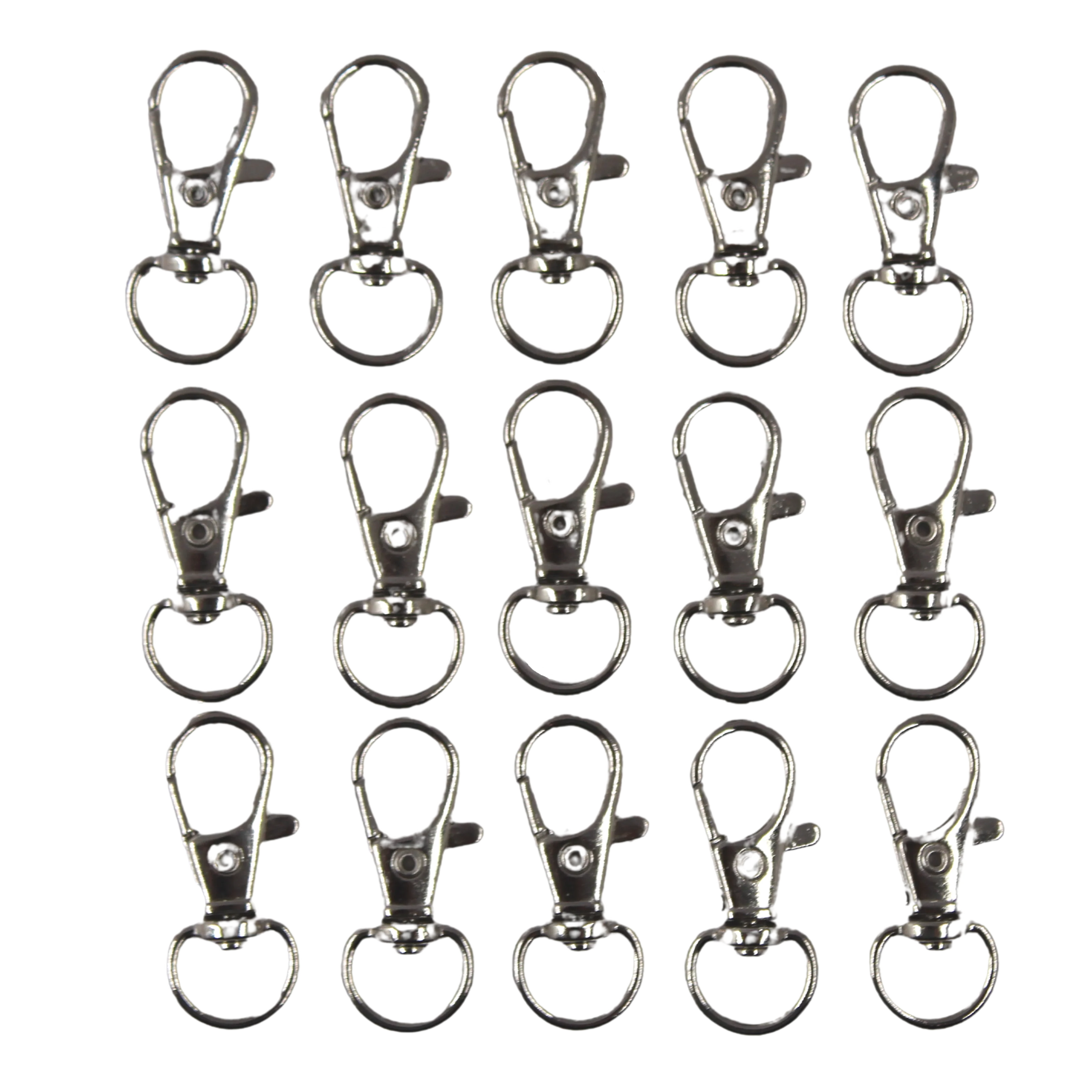Porte-clé mousqueton argent 3,2 cm - X10 - Image 2