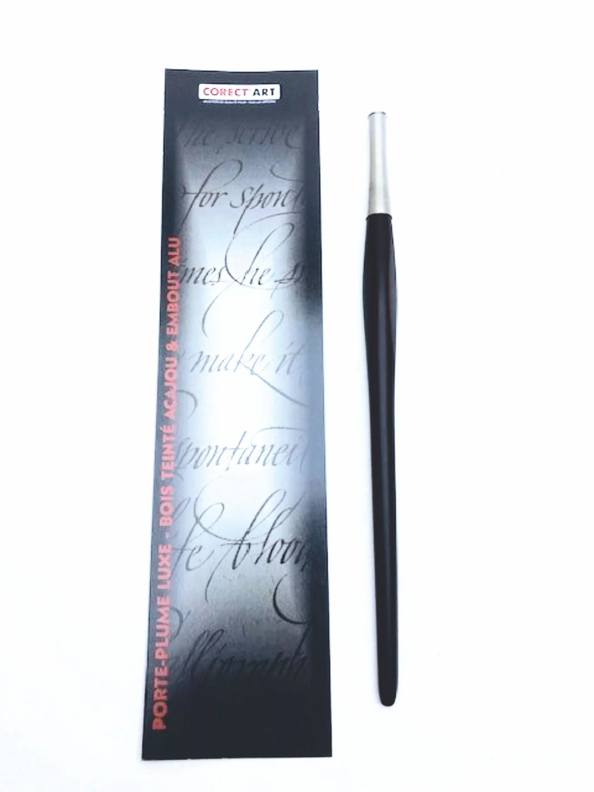 Etui porte-plume "luxe" - Acajou verni & embout alu