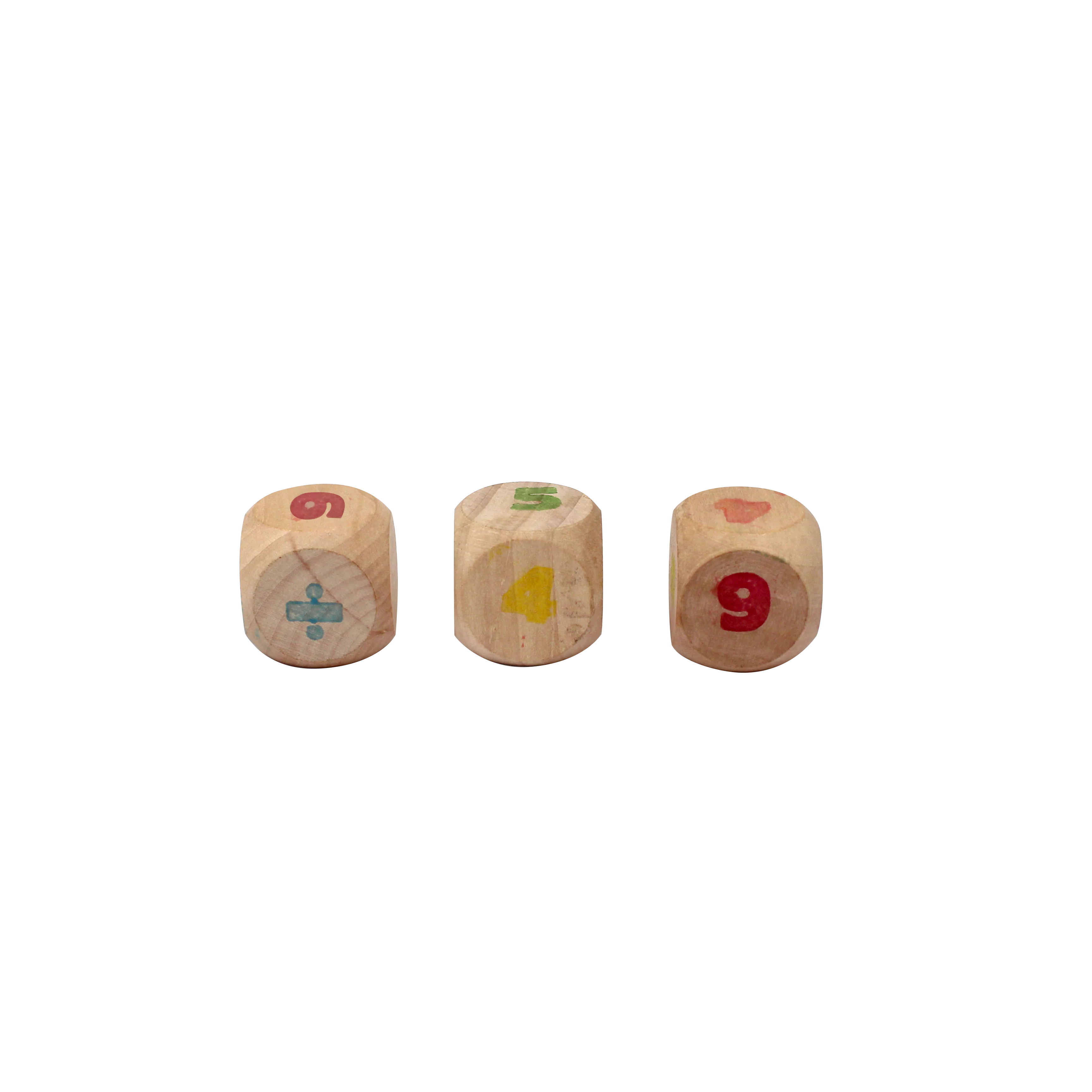 Lot de 3 dés en bois naturel - Image 3