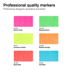Promarker Néon assortiment 6 marqueurs fluorescents - Image 3
