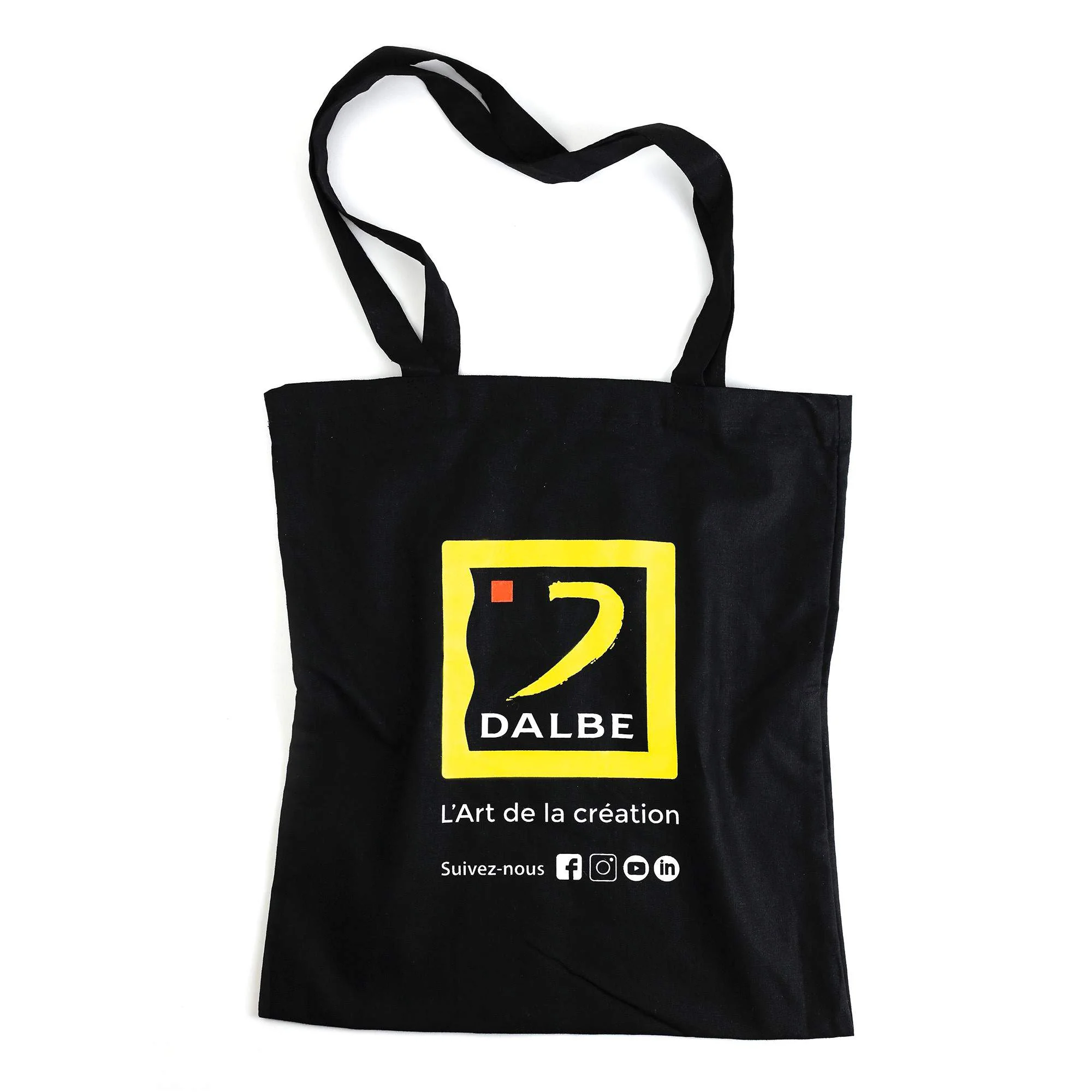 Sac tote bag noir Dalbe en coton - Image 3