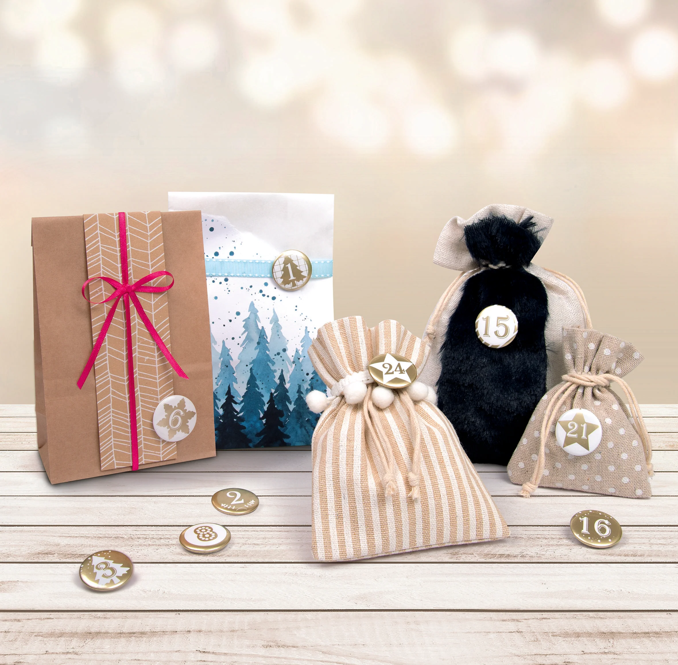 Sachet en tissu avec impression de motif, 3 tailles - Image 2