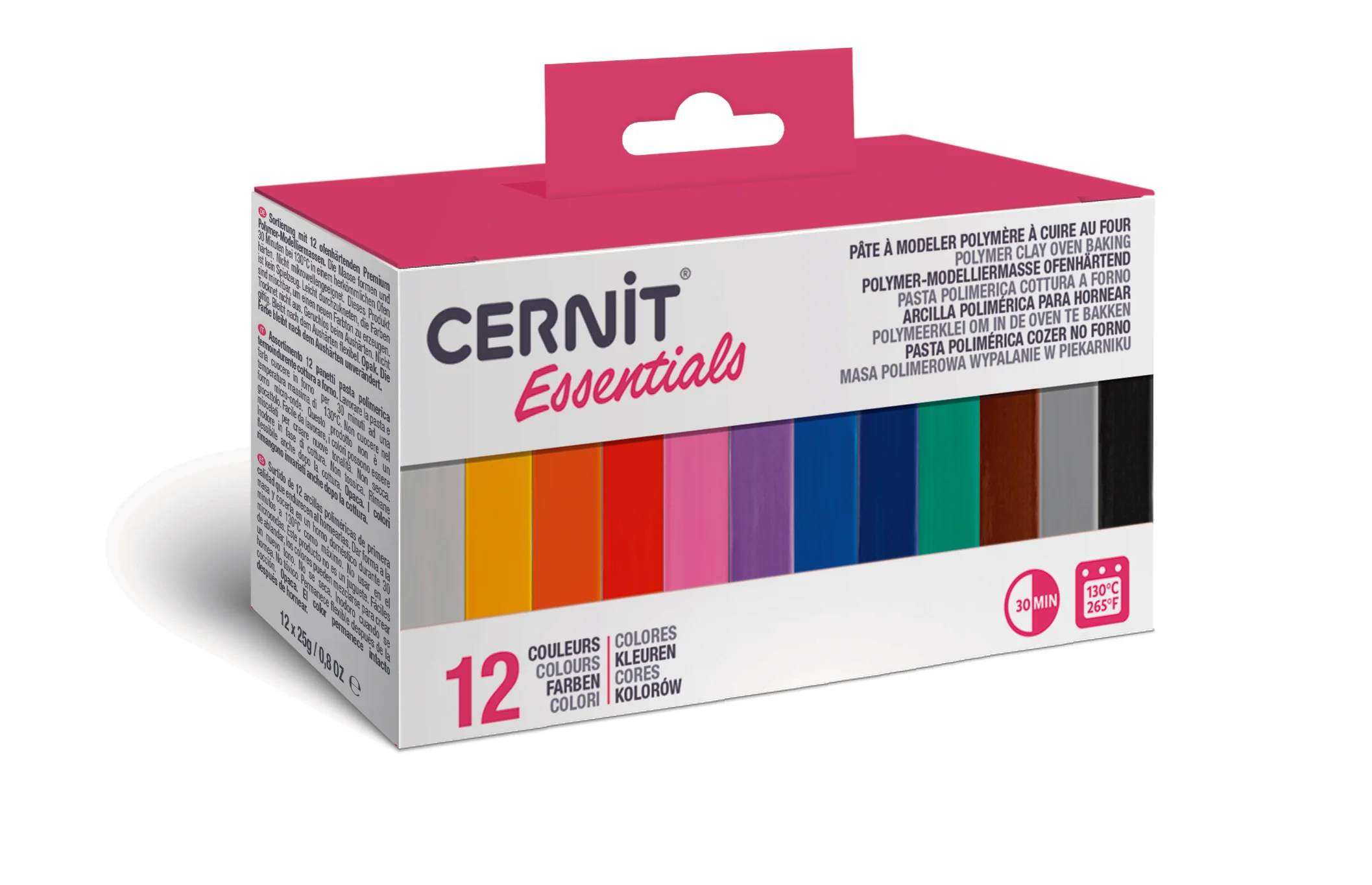 Set 12 mini-pains 25g pâte polymère Cernit - Couleurs basiques