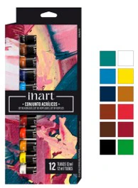 Set Acrylique 12 ou 24 x 12 ml couleurs assorties - Inart